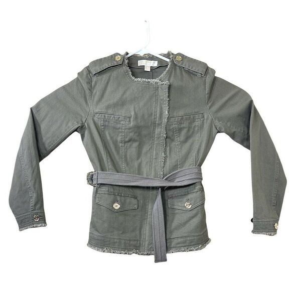 Michael Kors Jackets & Blazers - Michael Kors Womens Olive Green Cotton Long Sleeve Full Zip Casual Jacket Small